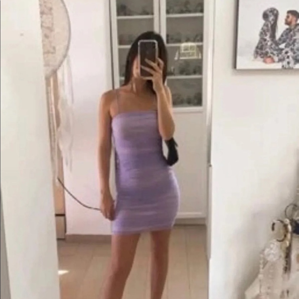 Lavender ruched dress